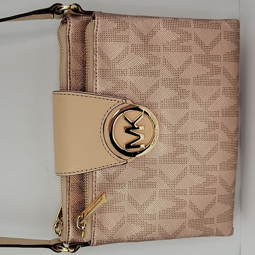 Michael Kors Fulton Saffiano Mini Crossbody Bag Rosegold